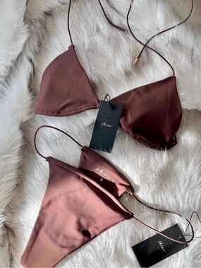 SKINN Women's Chocolate Brown Triangle Bikini Set